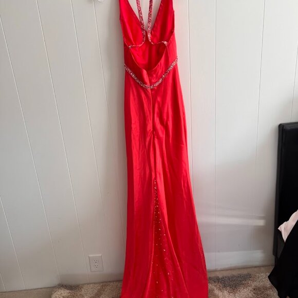 Red Jeweled Prom Dress - Picture 2 of 9